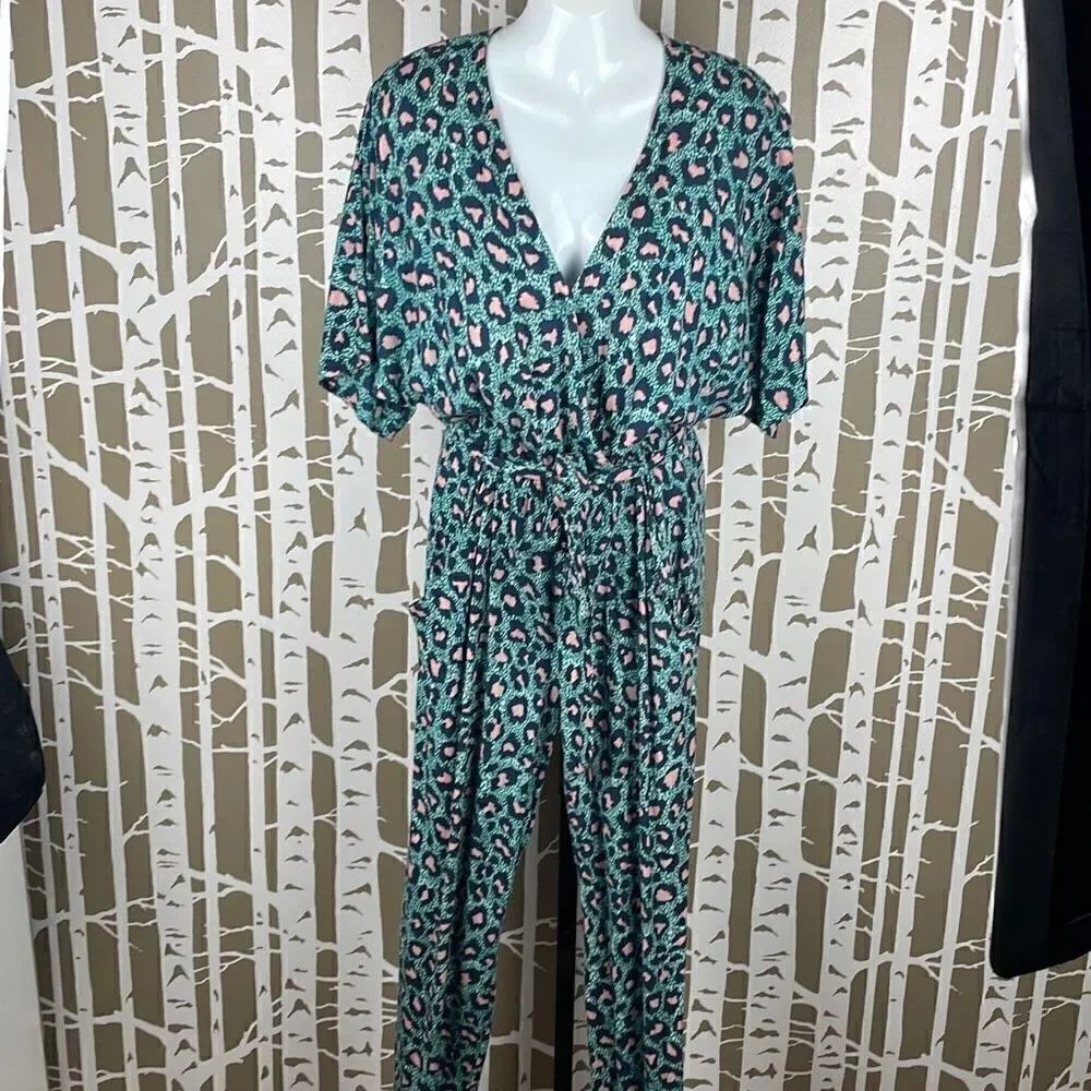 Leopard Print Jumpsuit 6 Pink Teal